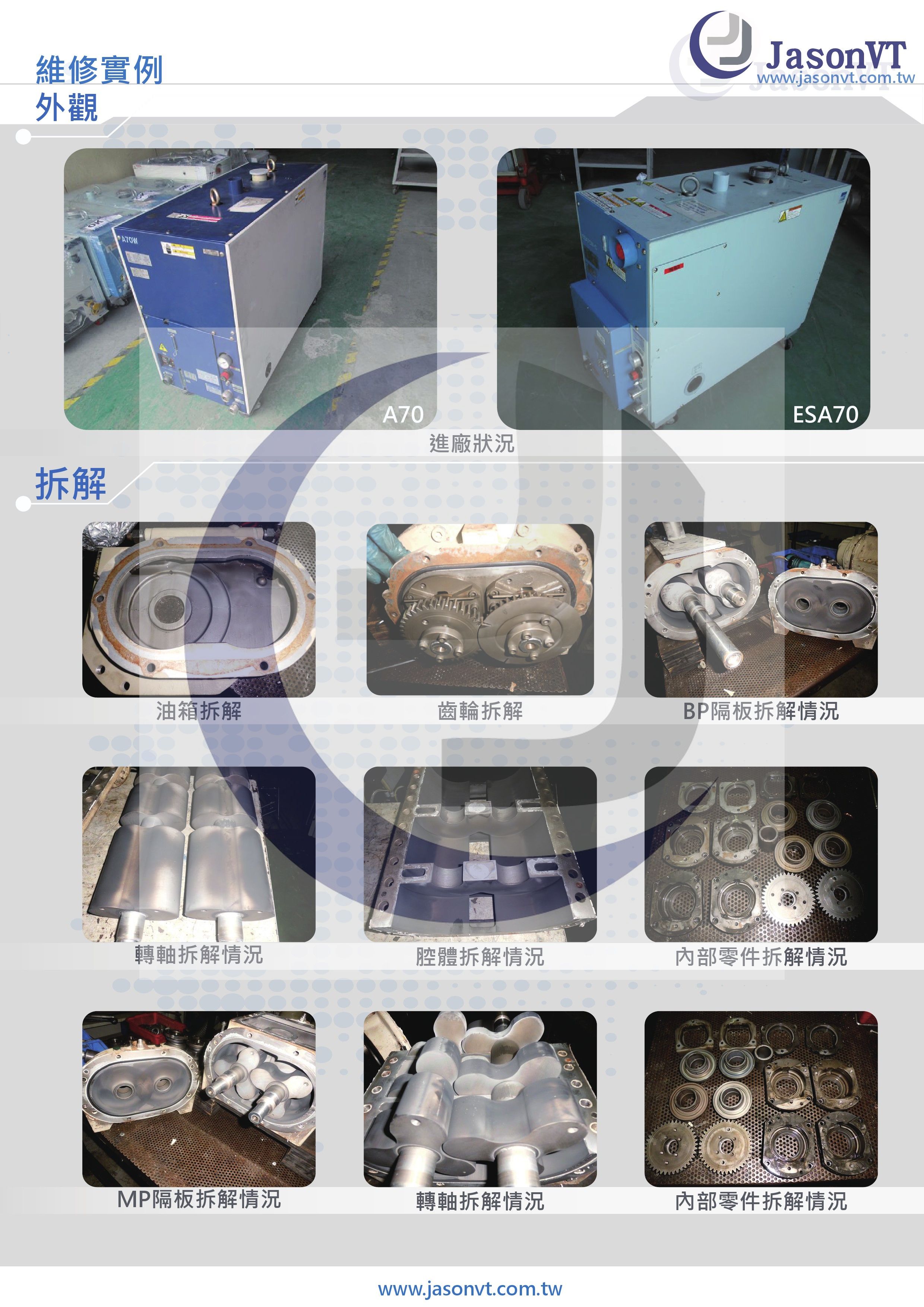 EBARA A70W/ESA70WD 維修實例 拆解實例